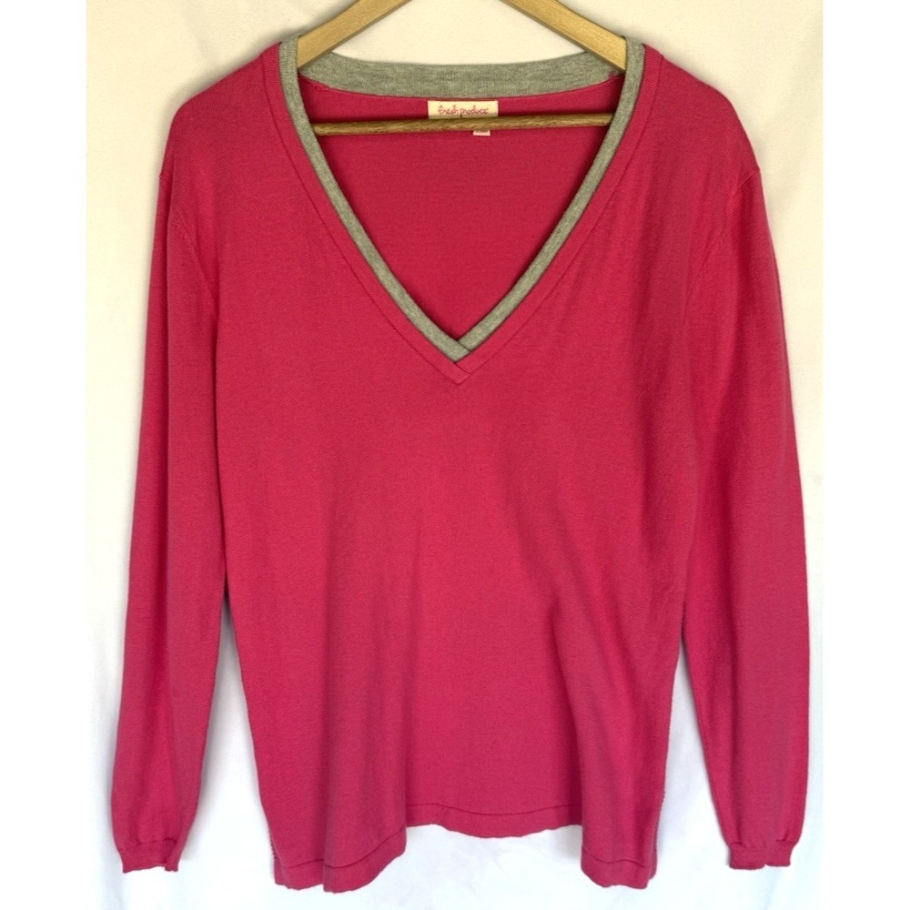 Lot 2 Fresh Produce Womens V Neck Tunic Sweater Size L Casual Comfort Lightweigh - Picture 10 of 16
